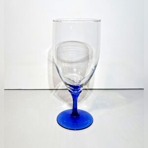 Libbey Domaine Blue Wine Glass Single Vintage Dining Glassware Tulip Stemmed